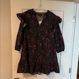 Sugarlips Green Dress with Pink Floral Design